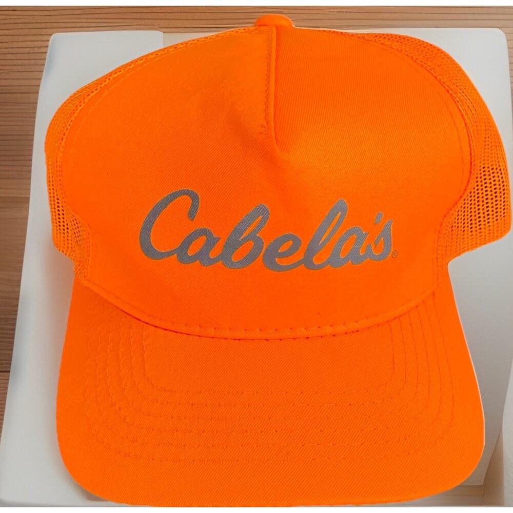Cabelas Hat Cap Mesh Trucker Hunting Sports Outdoors Orange - Picture 3 of 7